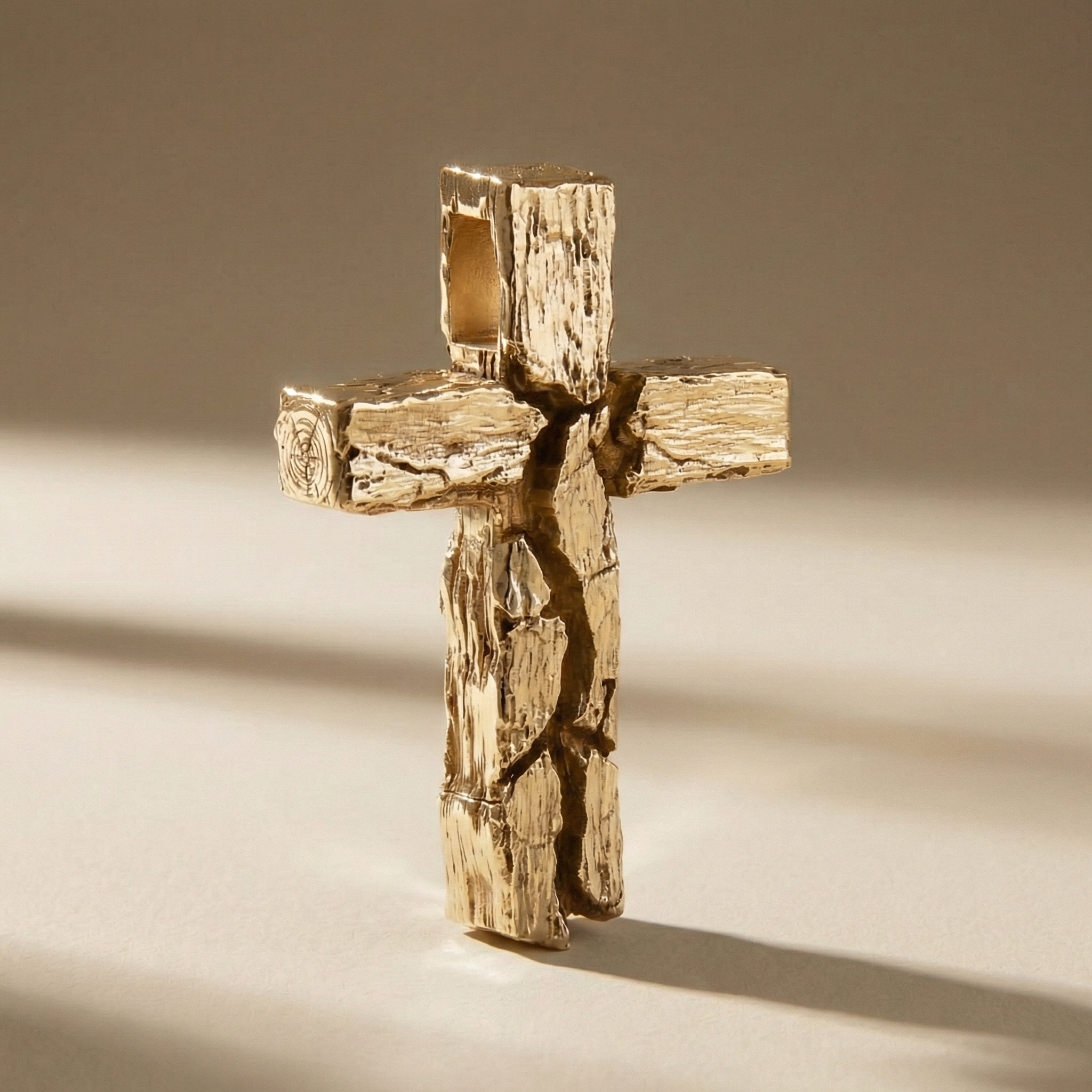 GOLDEN PATIBOLO cross pendant, 24kt gold-plated, handcrafted in Italy for you - Broken Hearts