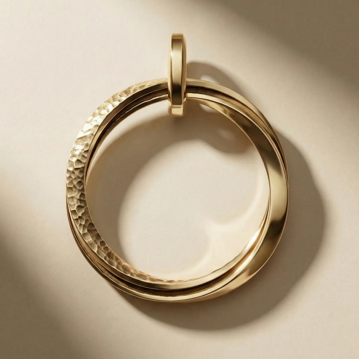 COPULA AUREUM pendant, solid 18kt gold, handcrafted in Italy for you - Broken Hearts