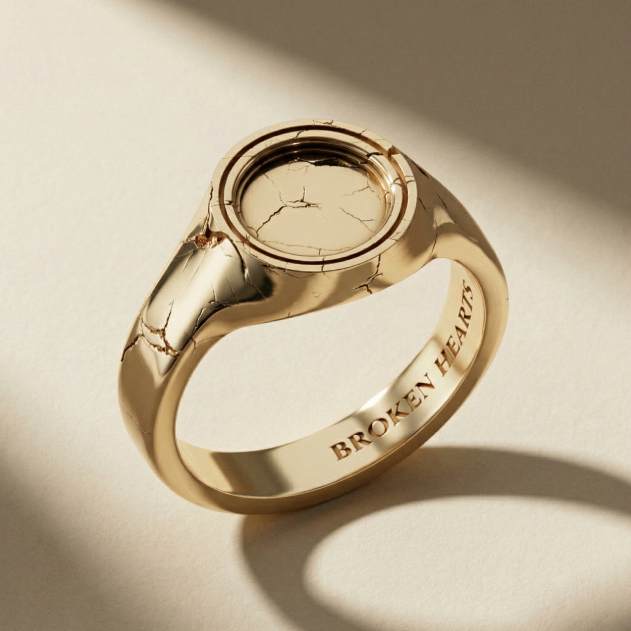 GOLDEN ORIGO ring, 24kt gold-plated, handcrafted in Italy for you - Broken Hearts