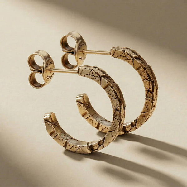 GOLDEN CORONA hoop earrings, 24kt gold-plated, handcrafted in Italy for you - Broken Hearts