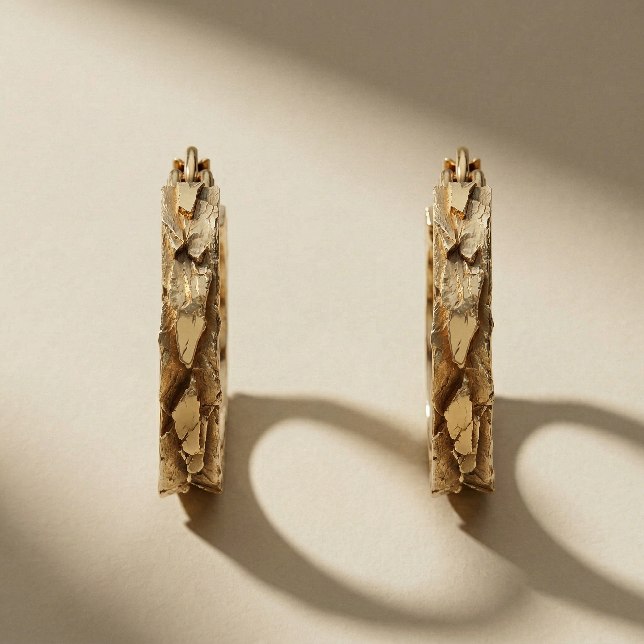 GOLDEN SULNA drop earrings, 24kt gold-plated, handcrafted in Italy for you - Broken Hearts