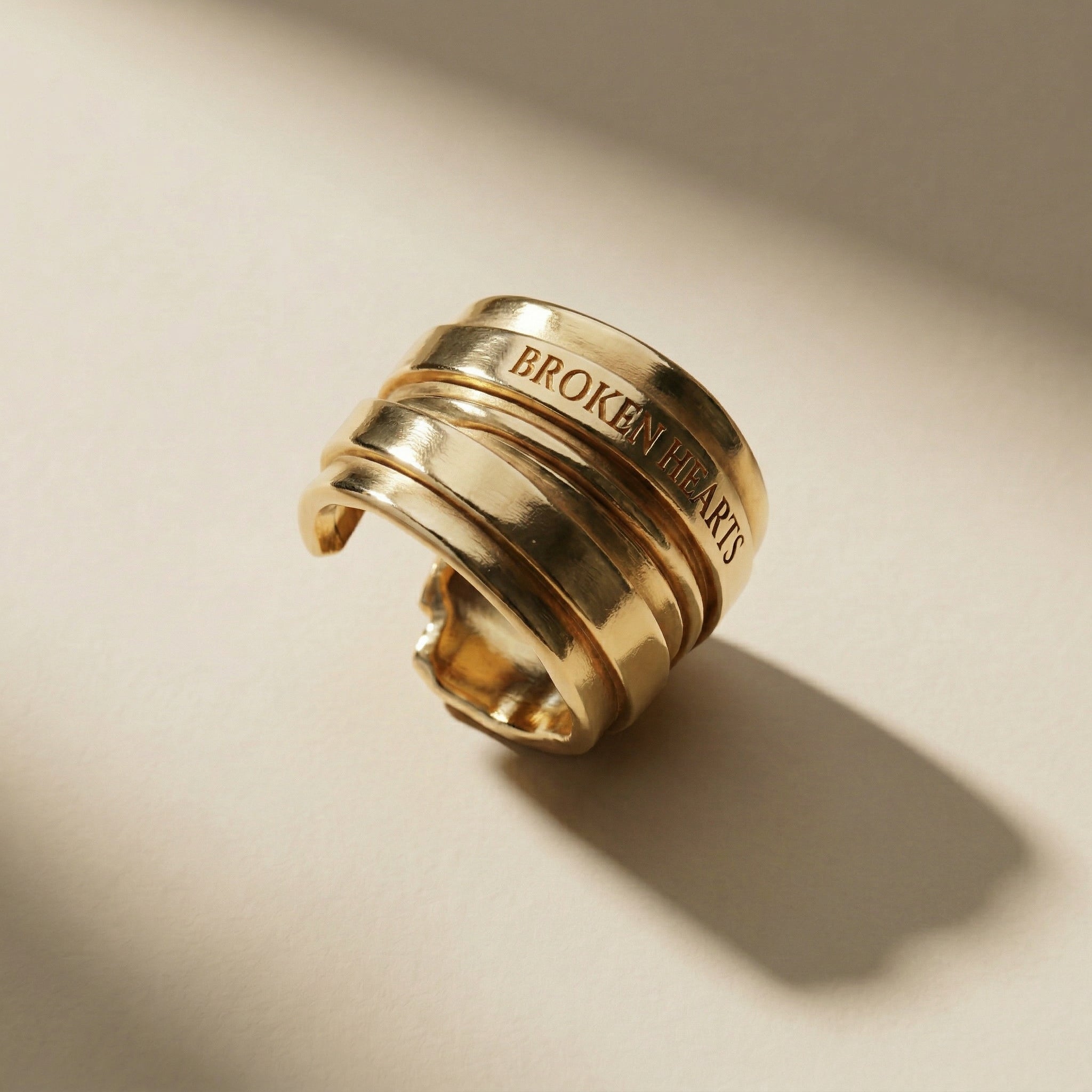 GOLDEN VINCULUM hoop earrings, 24kt gold-plated, handcrafted in Italy for you - Broken Hearts