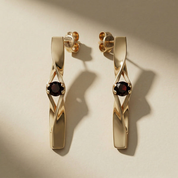 GOLDEN VIRGULA drop earrings, 24kt gold-plated, handcrafted in Italy for you - Broken Hearts
