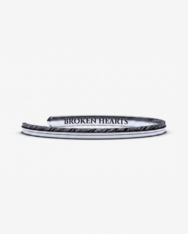 STRATUM - anello in argento 925 ossidato, Broken Hearts