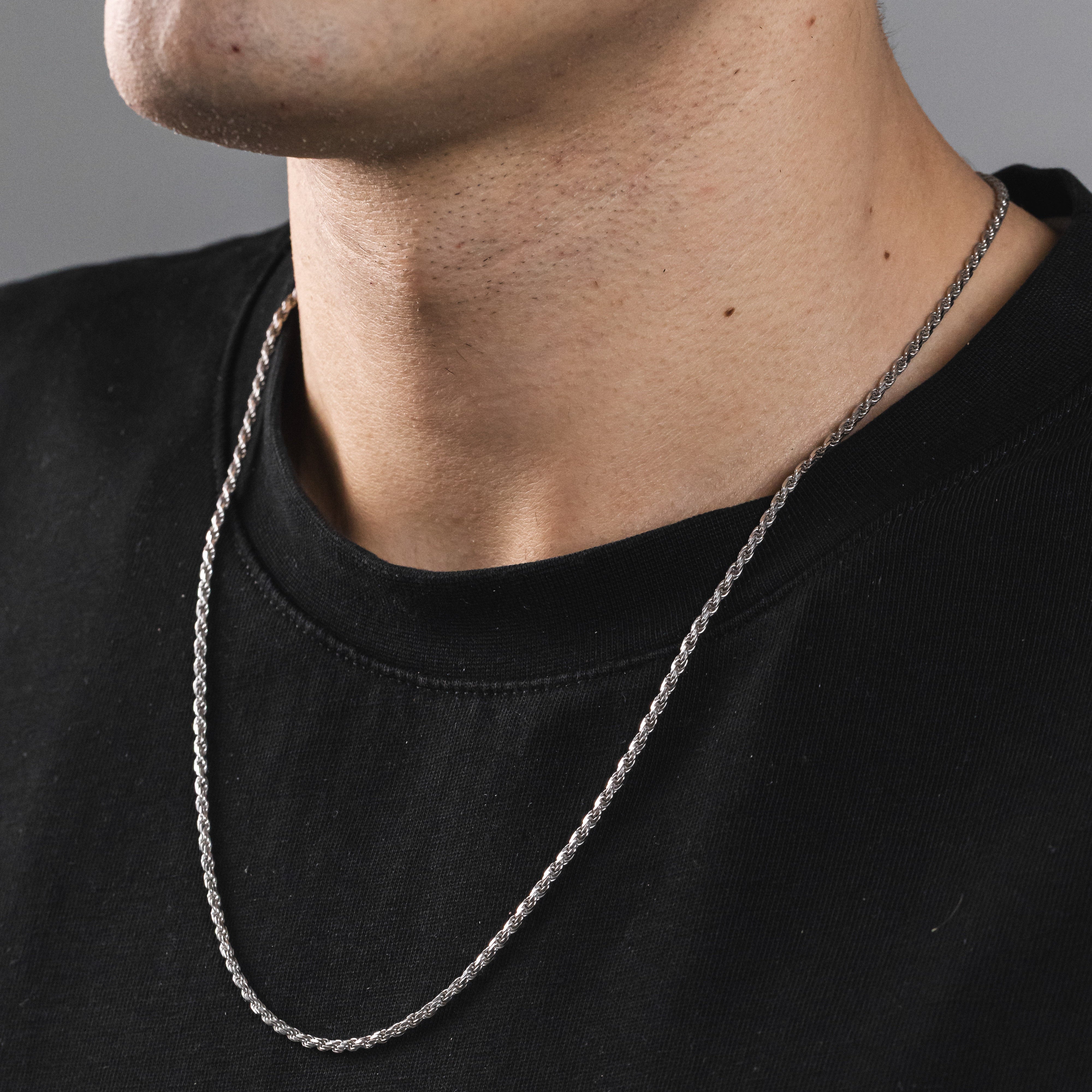 FILUM necklace in volcanic-oxidized 925 silver, handcrafted in Italy for you - Broken Hearts