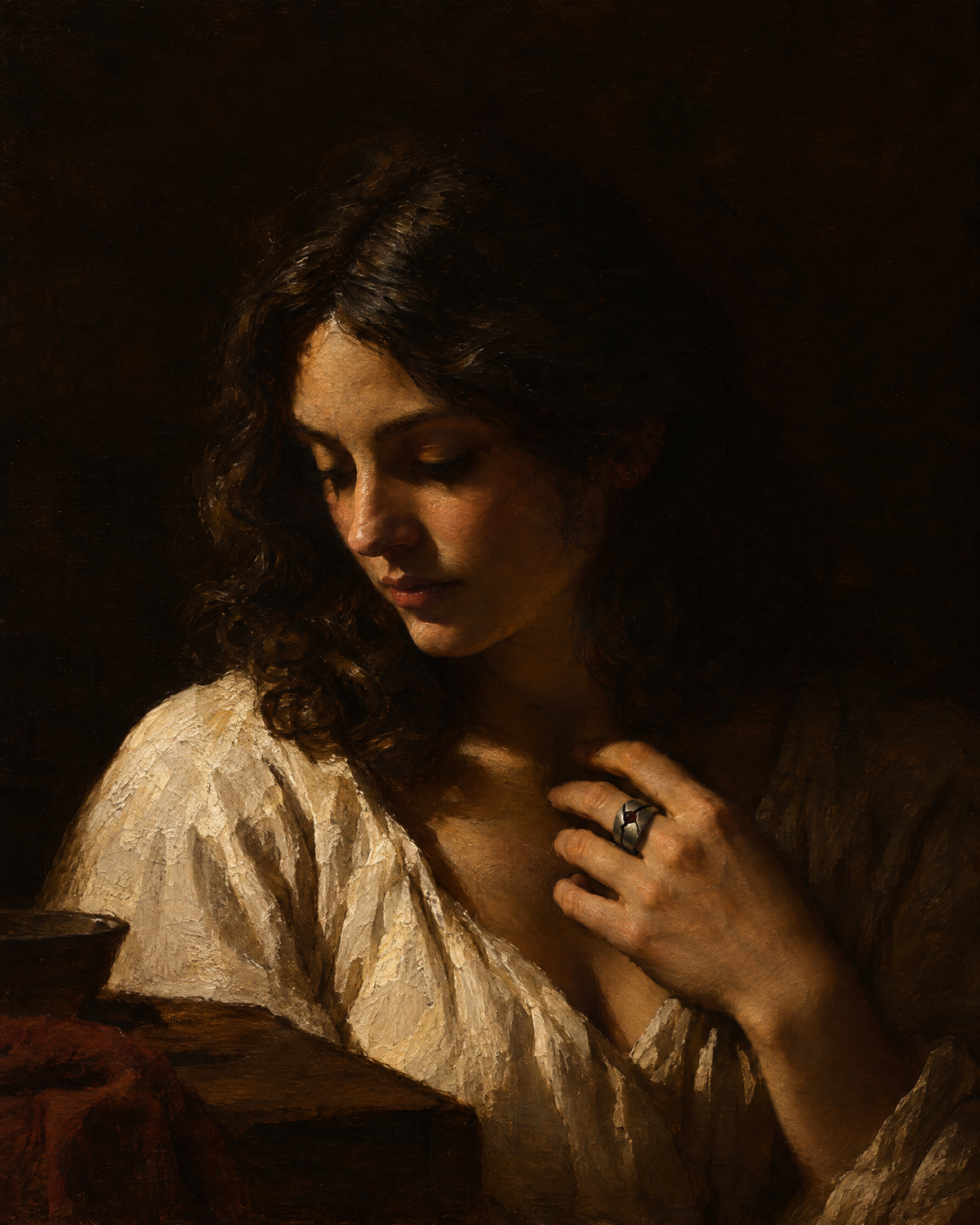 Some time later, she wears the ring
