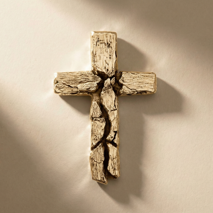 GOLDEN PATIBOLO cross pendant, solid 14kt gold, handcrafted in Italy for you - Broken Hearts