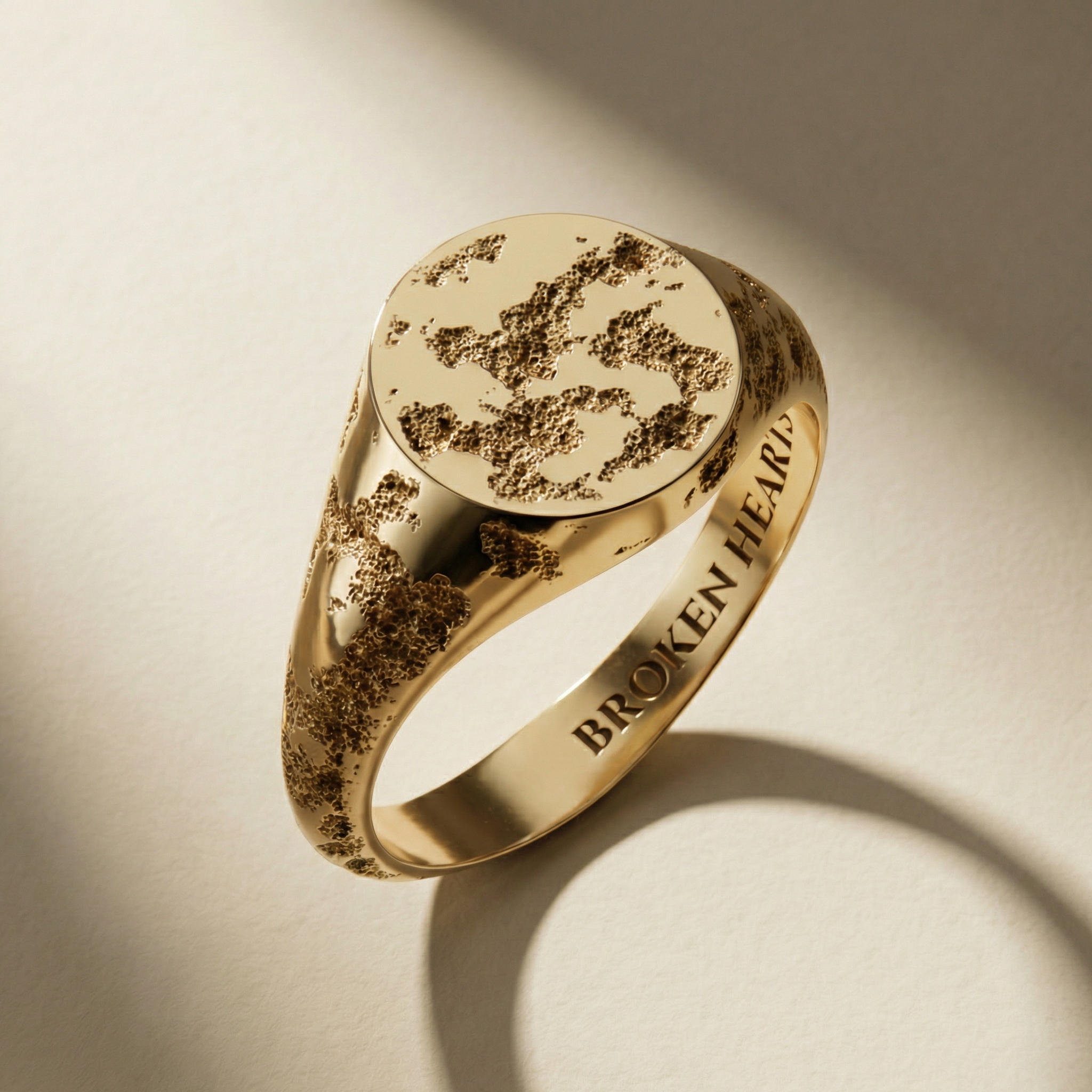 GOLDEN VULNUS ring, 24kt gold-plated, handcrafted in Italy for you - Broken Hearts