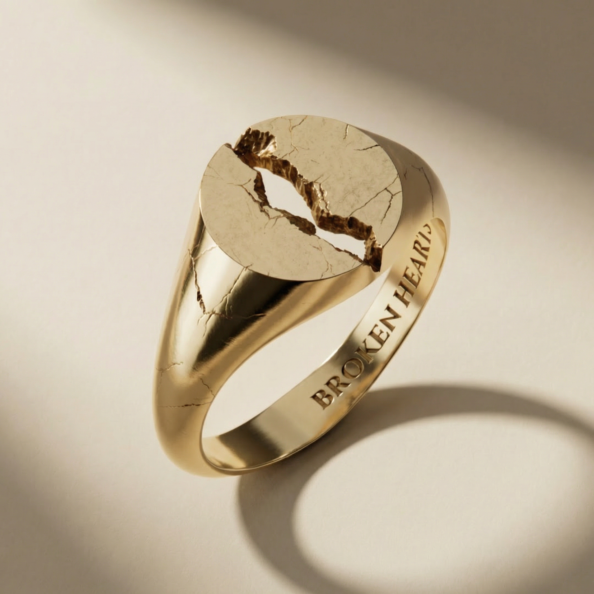 GOLDEN TORUS ring, 24kt gold-plated, handcrafted in Italy for you - Broken Hearts