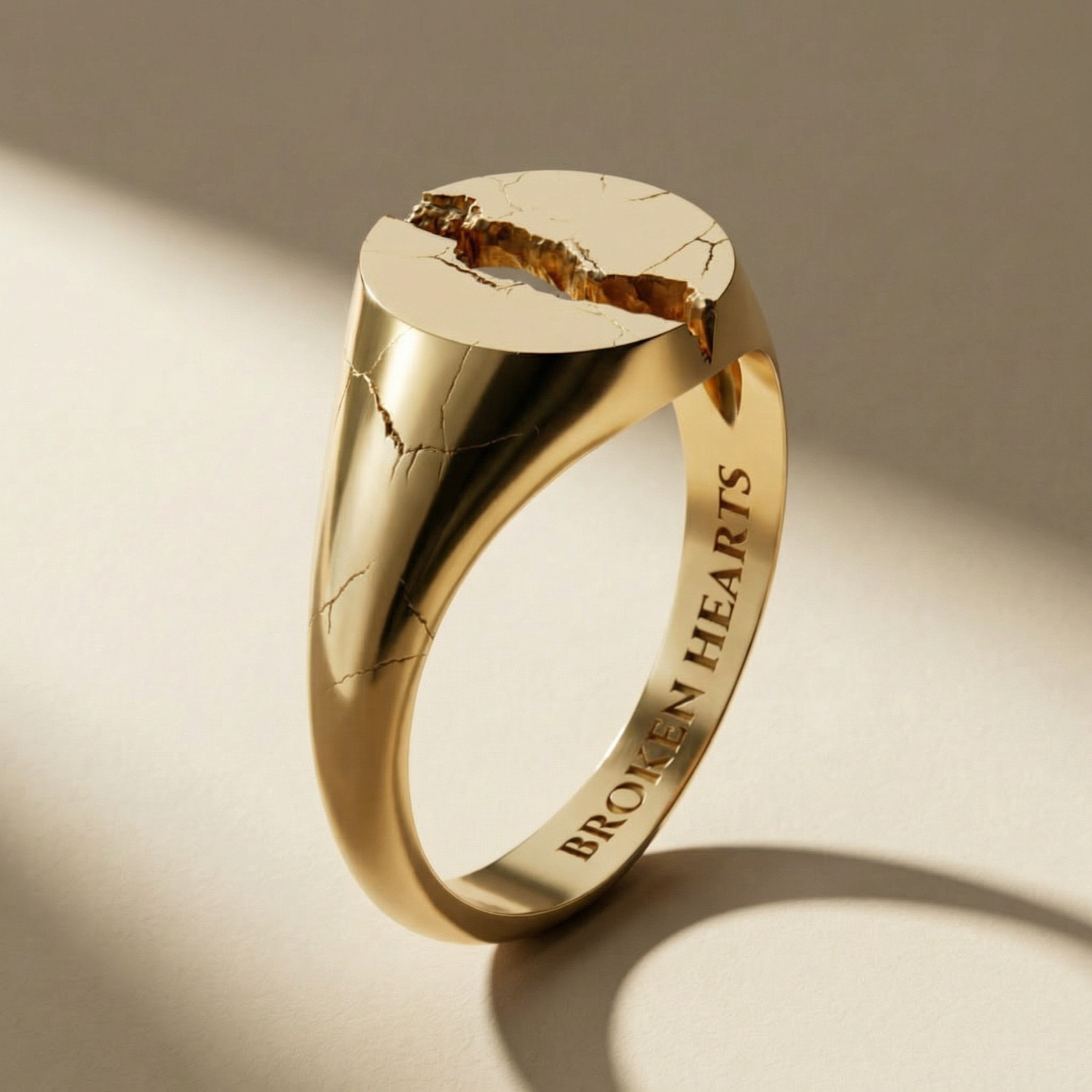 GOLDEN TORUS ring, 24kt gold-plated, handcrafted in Italy for you - Broken Hearts
