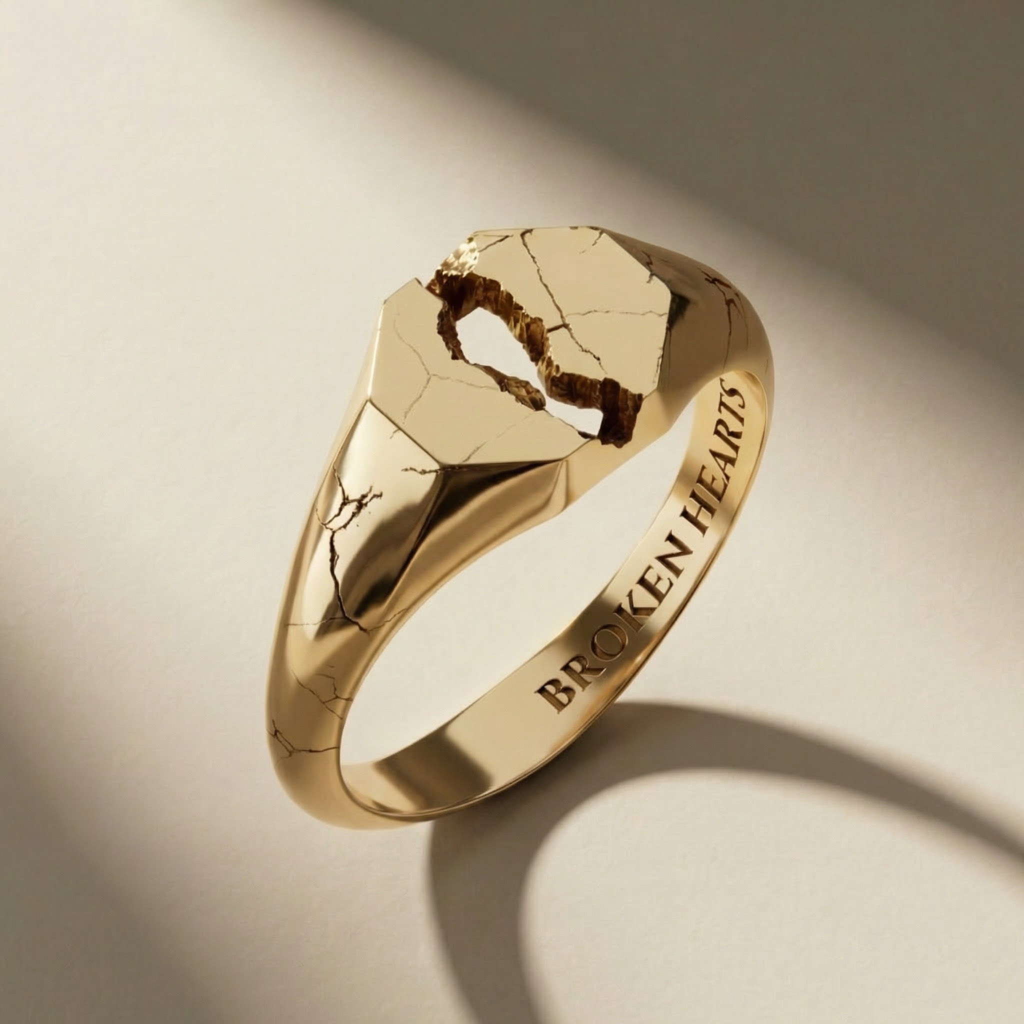 GOLDEN LAPIS ring, 24kt gold-plated, handcrafted in Italy for you - Broken Hearts