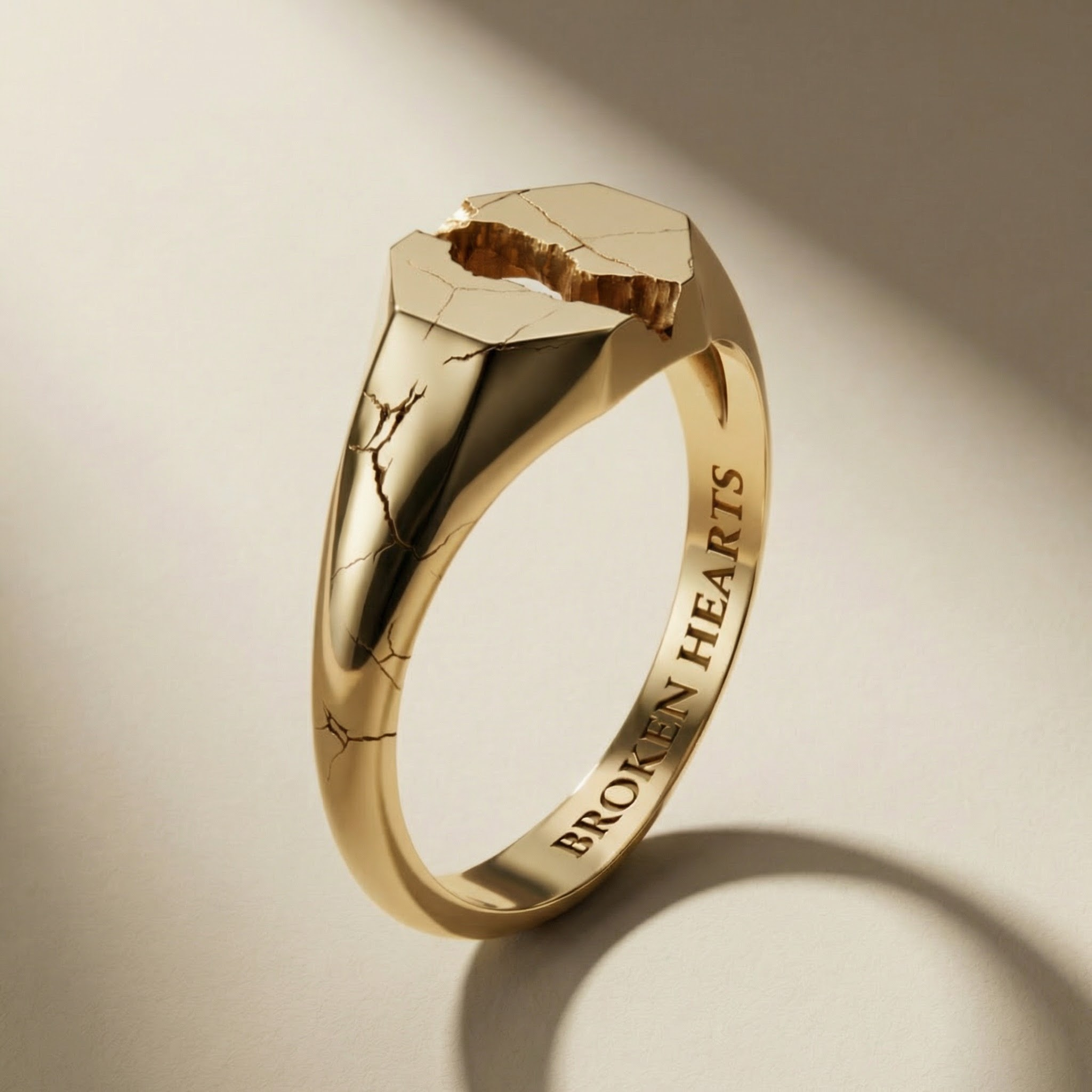 GOLDEN LAPIS ring, 24kt gold-plated, handcrafted in Italy for you - Broken Hearts