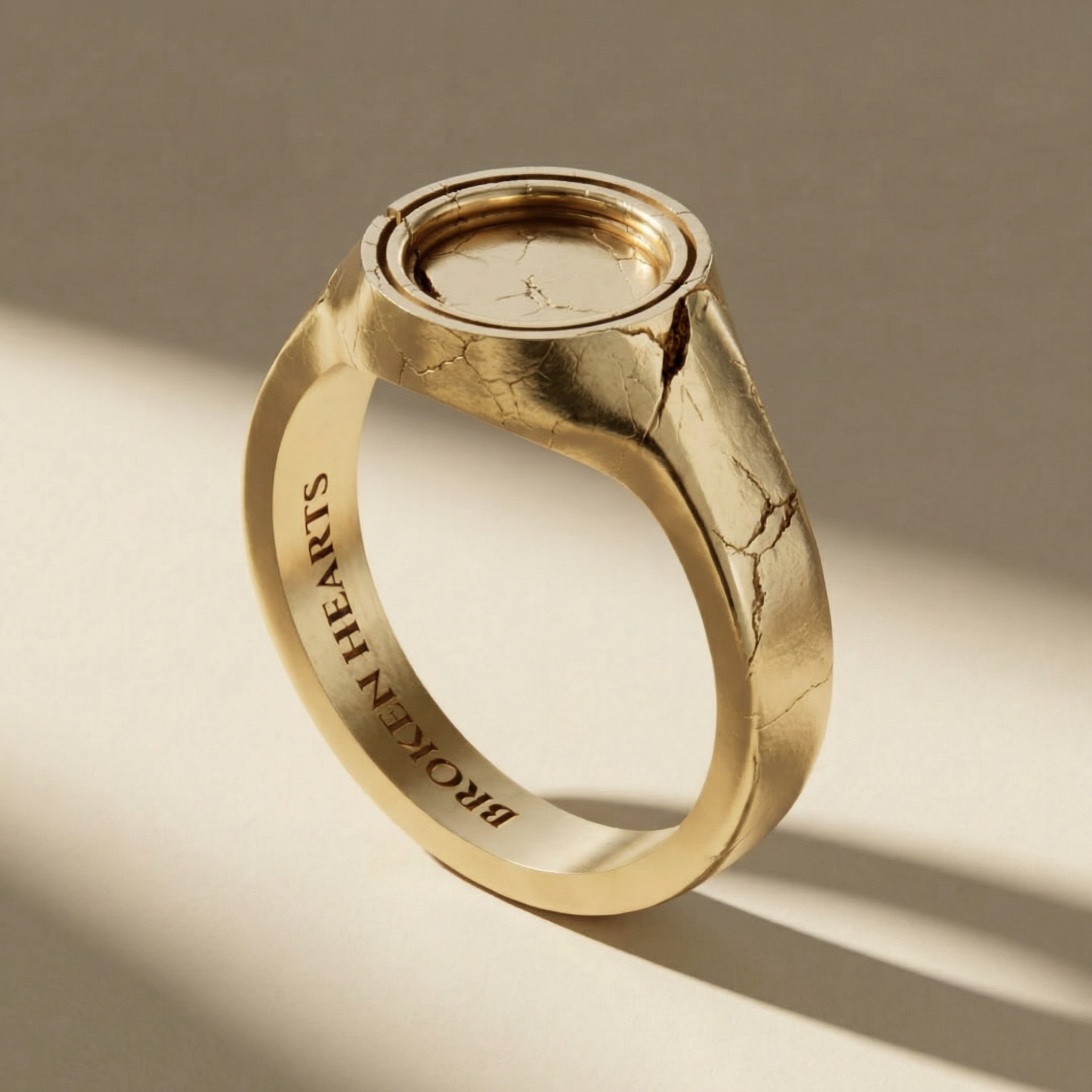 GOLDEN ORIGO ring, 24kt gold-plated, handcrafted in Italy for you - Broken Hearts