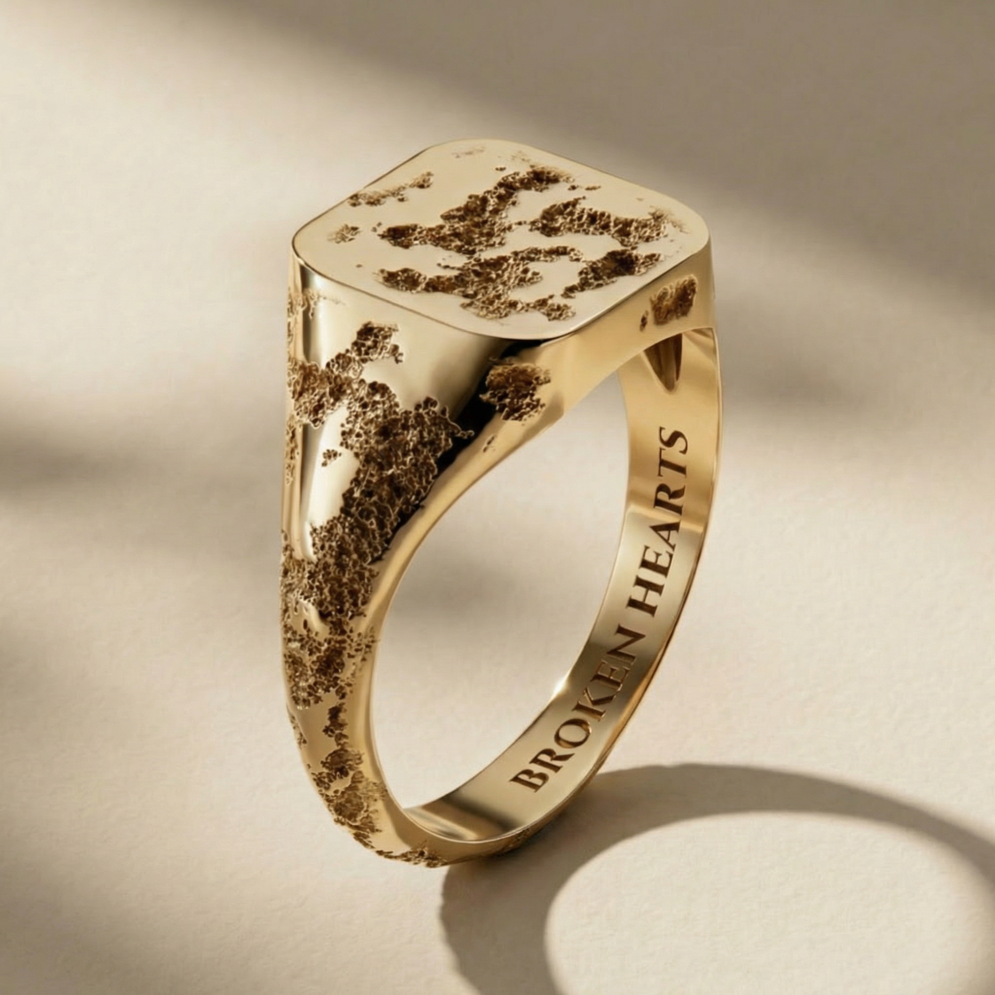 GOLDEN RUINA ring, 24kt gold-plated, handcrafted in Italy for you - Broken Hearts