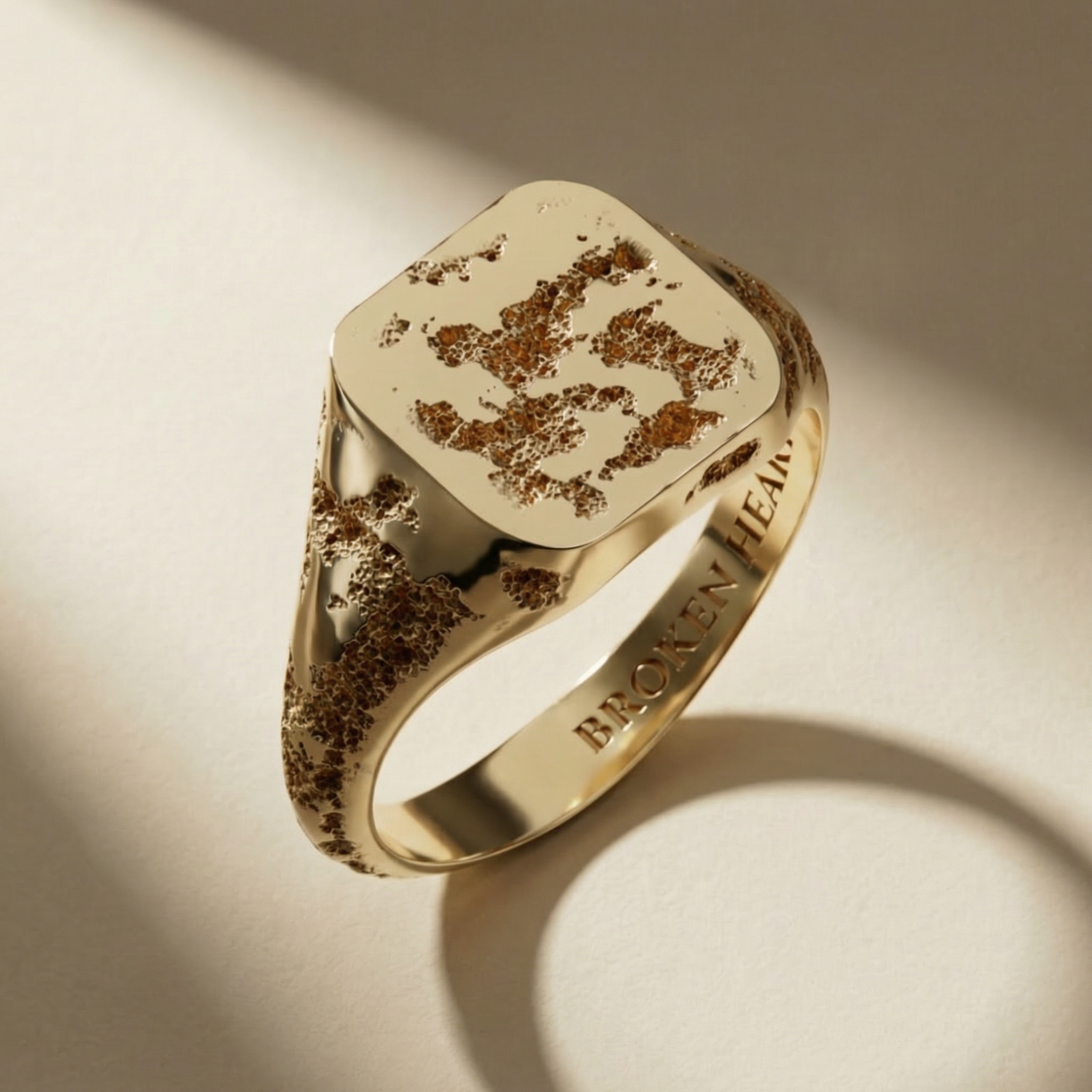 GOLDEN RUINA ring, 24kt gold-plated, handcrafted in Italy for you - Broken Hearts