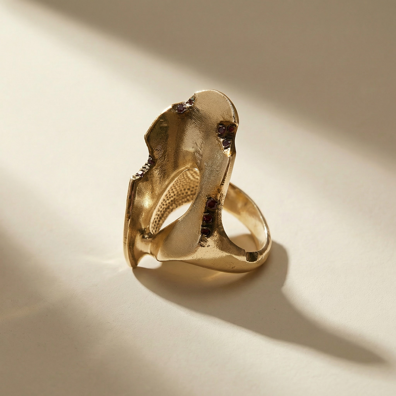 GOLDEN FORMA ring, 24kt gold-plated, handcrafted in Italy for you - Broken Hearts
