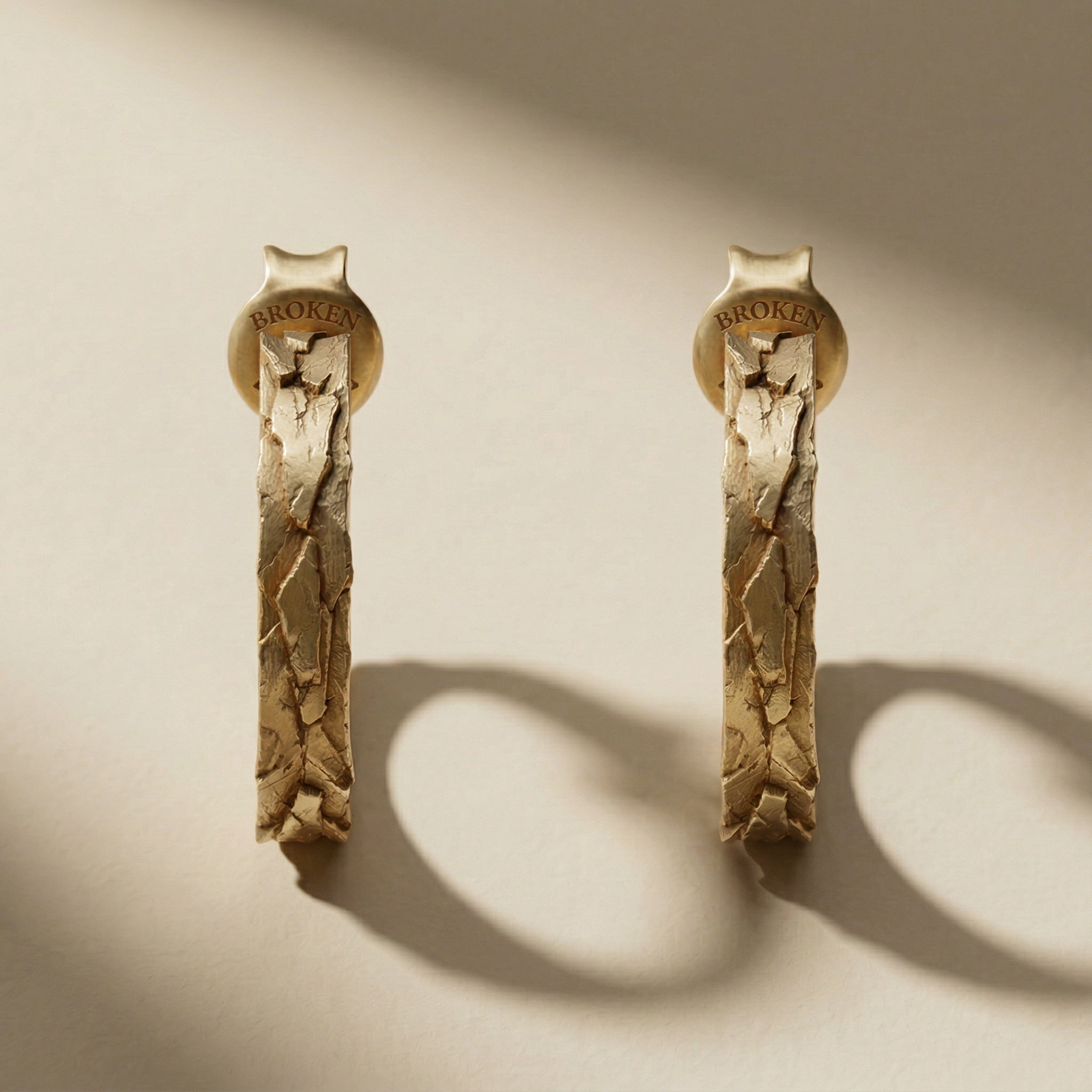 GOLDEN CORONA hoop earrings, 24kt gold-plated, handcrafted in Italy for you - Broken Hearts