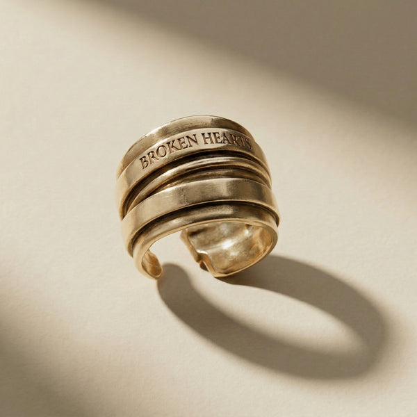 GOLDEN VINCULUM hoop earrings, 24kt gold-plated, handcrafted in Italy for you - Broken Hearts