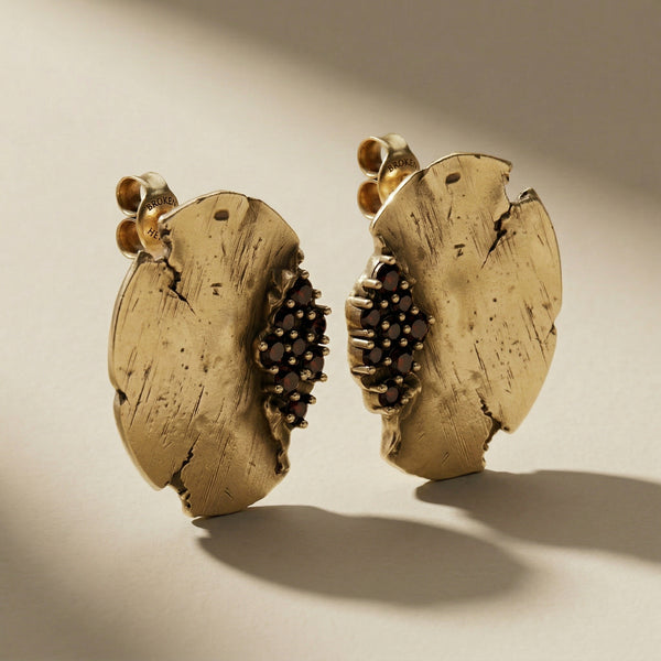 GOLDEN ORBITA earrings, 24kt gold-plated, handcrafted in Italy for you - Broken Hearts