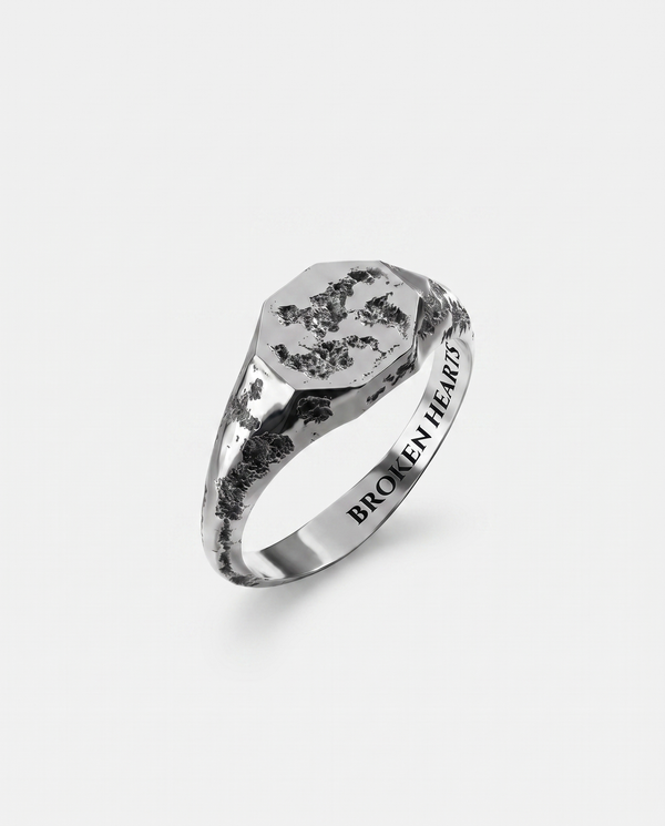CAVUM - anello in argento 925 ossidato, Broken Hearts