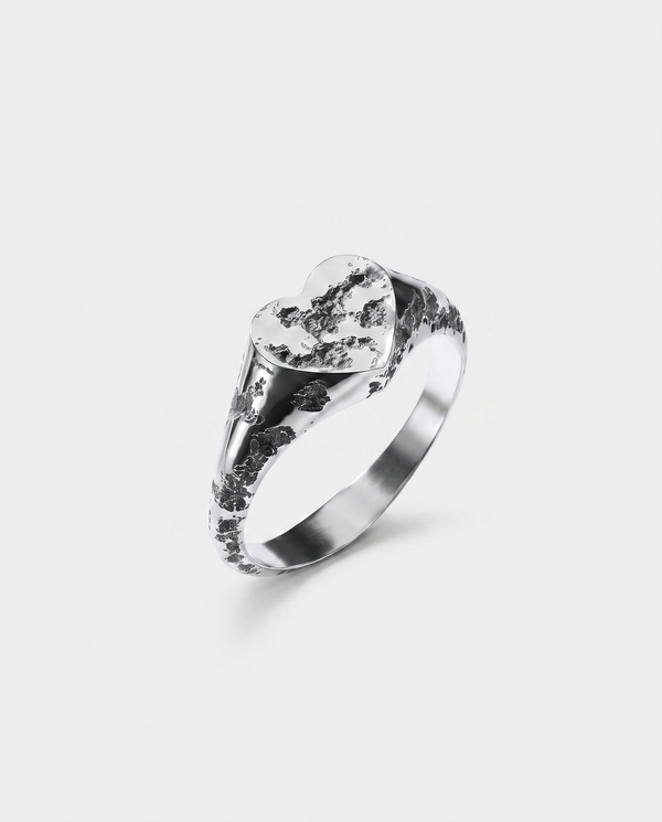 PLAGA - anello in argento 925 ossidato, Broken Hearts