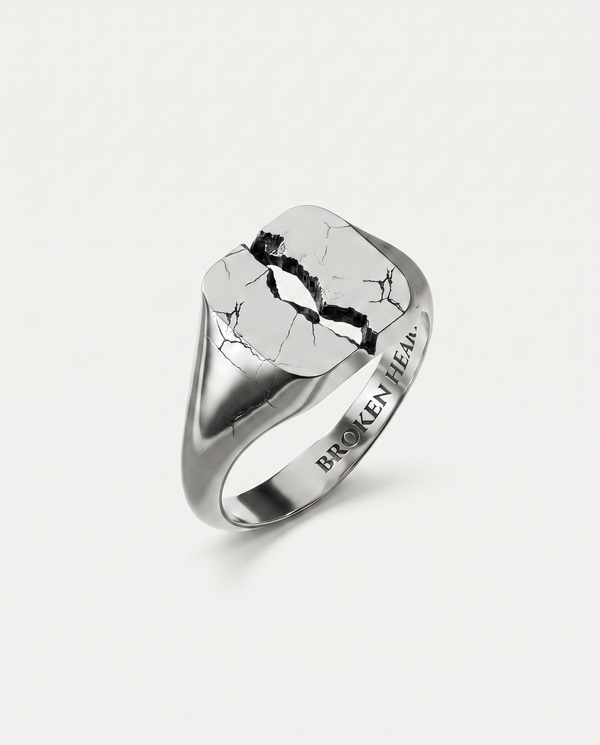 QUADRUM - anello in argento 925 ossidato, Broken Hearts