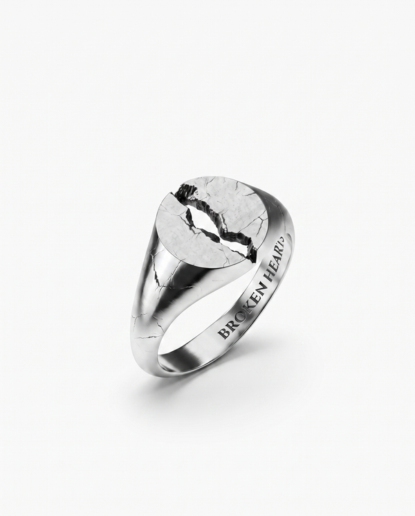 TORUS - anello in argento 925 ossidato, Broken Hearts